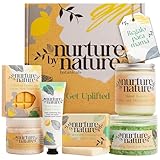 Nurture By Nature ENERGIZANTE & RELAX, Set de Regalo para Mujer, Refuerzo Natural del Estado de Ánimo, Aceite Esencial, Sales de Baño, Jabón, Bombas de Baño, Vela, hombres