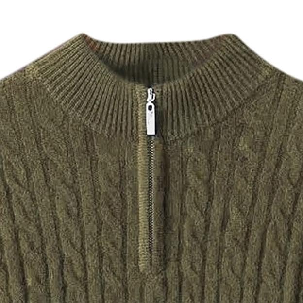 Mens Quarter Zip Cable Knit Sweater Jacquard Pullover Long Sleeve Pullover Sweaters Casual Plus Size Sweater3