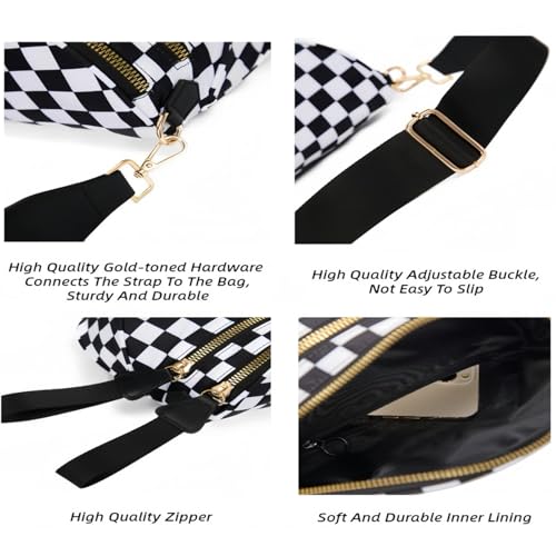 Emmafy Crossbody Bag, Emmafy Travel Bags for Women, Large Capacity Multifunctional Checkered Purse Bum Bag4