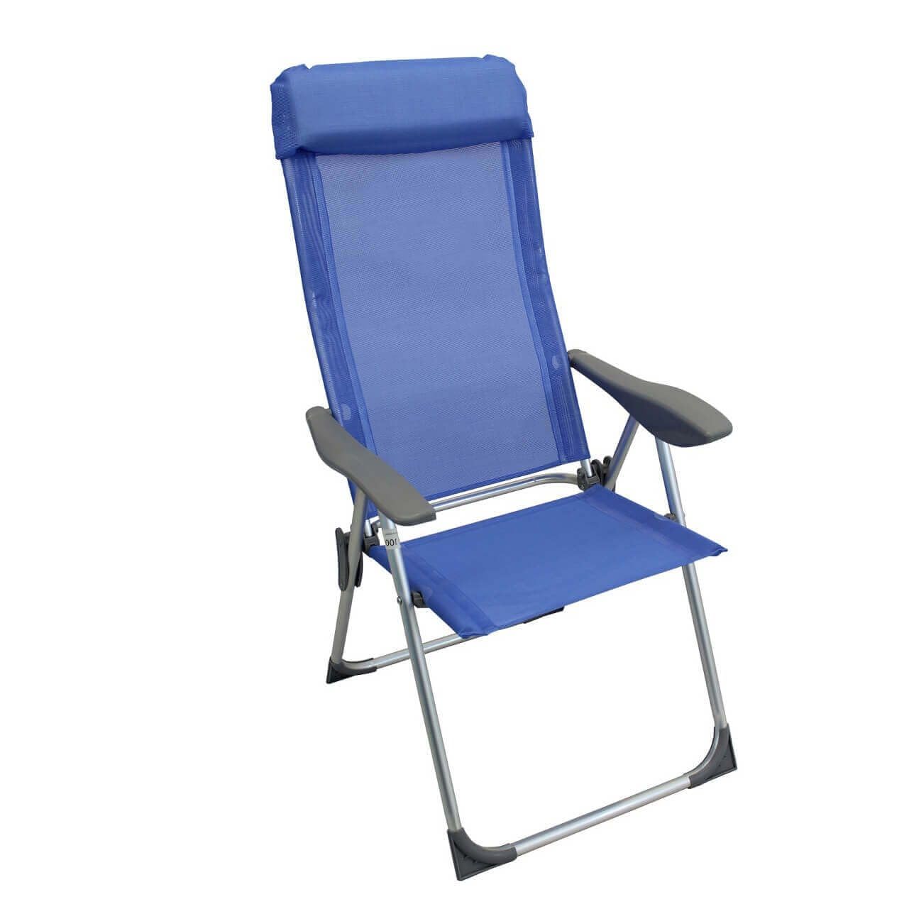 milani home - sdraio mare campeggio, alluminio e textilene, pieghevole prendisole, blu