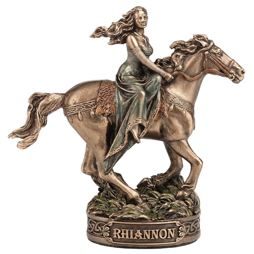 Image of Veronese Design 3 Inch Rhiannon The Horse Goddess of Love and Beauty Polyresin Hand Painted Bronze Finish Collectible Miniature Figurine
