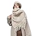 iCuviy Winter Knit Soft Women's Scarf Christmas Fashion Scarf for Women Thanksgiving Gift White