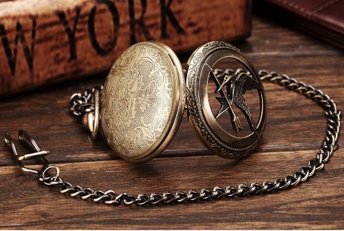 Carrie Hughes Mens Vintage Railroad Open Face Steampunk Mechanical Pocket Watch With Chain In Box Ch336 (Ch108) #TOP2