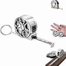 1 Pc Retractable Stainless Steel Keychain with Measuring Tape, Durable Double Sided Scale Keychains, Waterproof Anti-Rust Wear-Resistant Measure Gadget for Car, Home & Office Use (silver)