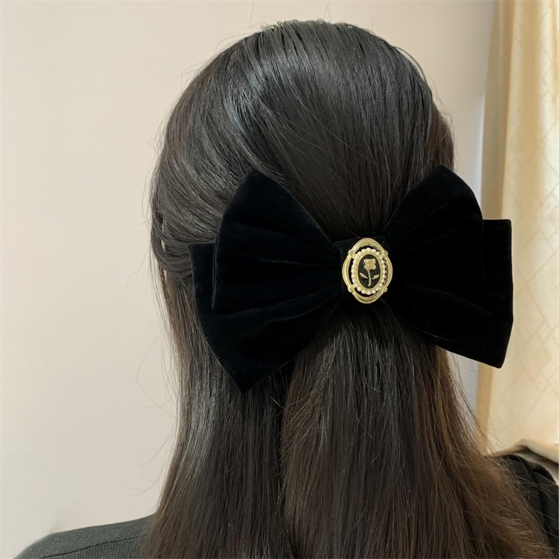 Pinzas de Pelo Moño de Terciopelo Negro 2 Piezas miniatura 5