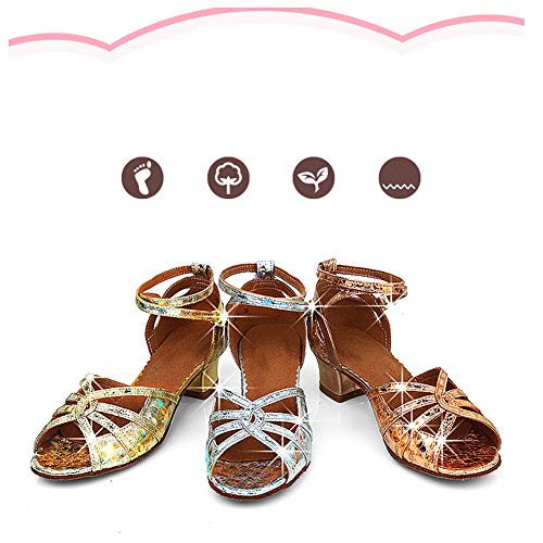 Girls Ballroom Latin Dance Shoes Glitter Party Salsa Tango Sandles，Model TX53-43