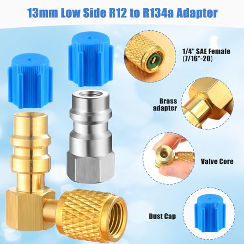 Kit adaptador conversor R12 a R134A para aire acondicionado miniatura 4