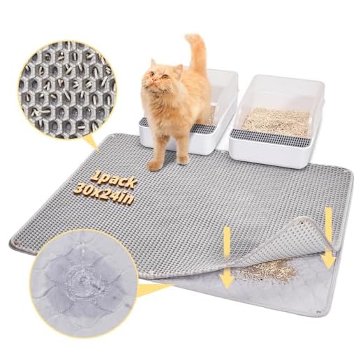 Fostanfly Estera de Arena para Gatos Grande - 76 × 61 cm Estera de Arena Lavable a máquina de Doble Capa, Estera de captura Impermeable para Caja de Arena para Gatos