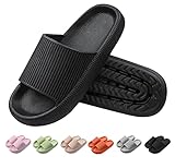 Yuccer Badelatschen Herren Damen Badeschlappen Cloudyzz Schlappen Badeschuhe Rutschfest Cozy Slides Original Weiche Hausschuhe Shower Wolken Slippers Sommer Pantoffeln (Schwarz, numeric_38)