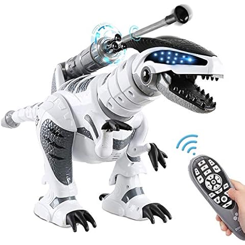Fisca Dinosaur Robot, Remote Controlled Robot Dinosaur Animal Toy with Programming, Walking Music Gift for Boys Girls Children Interactive Toy Gift for Boys Girls Cover