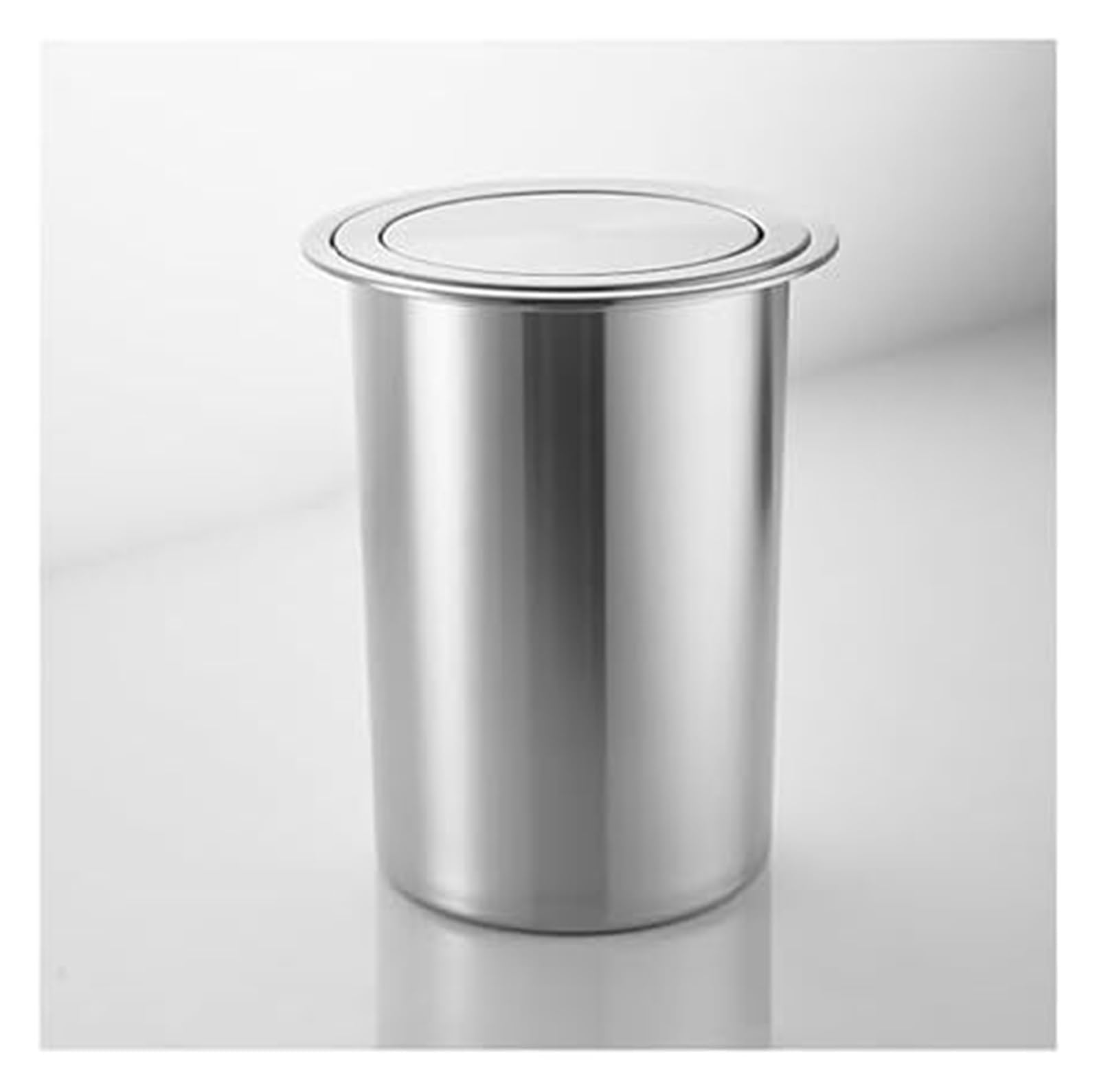 Built-in Countertop Trash Bin Lid， Countertop Recessed Trash Can with Swing Lid, Hidden Built-In Bin(Onecolor)