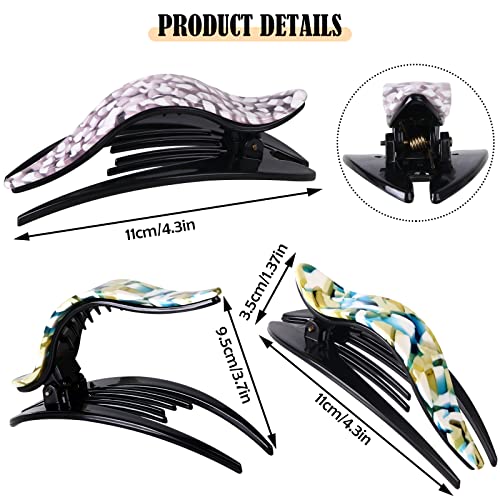 Crown Guide 2Pcs Large Flat Claw Clips For Curly/Thick/Fine Hair, Tortoise Shell Jaw Clips Barrettes For Women, Strong Hold Slide French Hair Pin, Alligator Duck Billed Hair Clips Hair Styling Accessories #TOP5