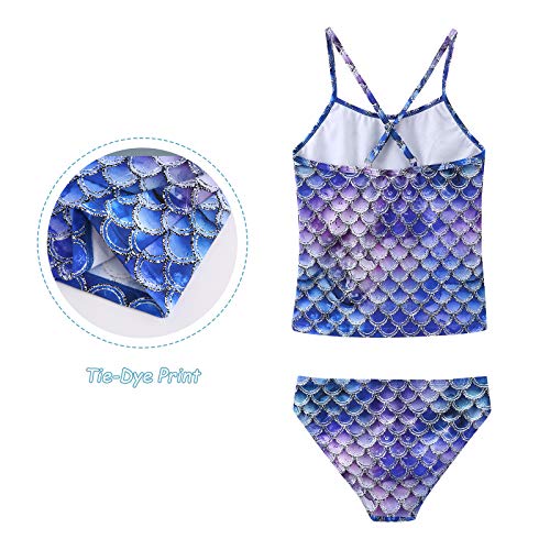 Image of Girls Two Piece Tankini Swimsuits Hawaiian Ruffle Bathing Suit Summer Beach Swimwear Set