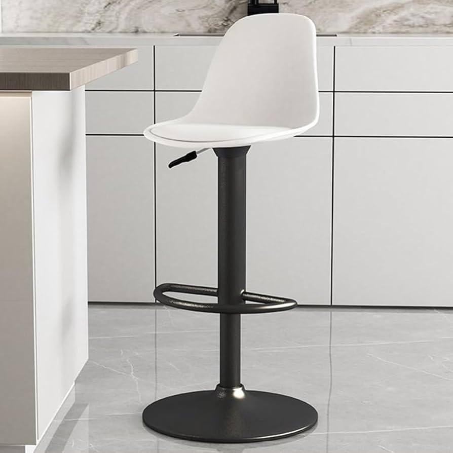 ホワイト バースツール 高さ調整機能付き Amazon｜モダンなバースツール、高さ調節可能な回転バースツール