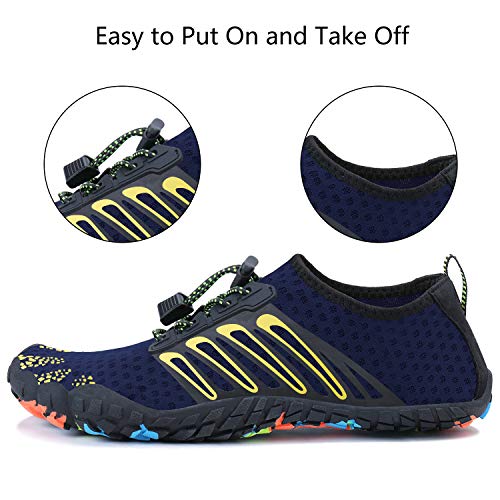 Image of MAYZERO Water Shoes Men Women Swim Surf Shoes Beach Pool Shoes Wide Toe Hiking Aqua Shoes Winter House Slippers