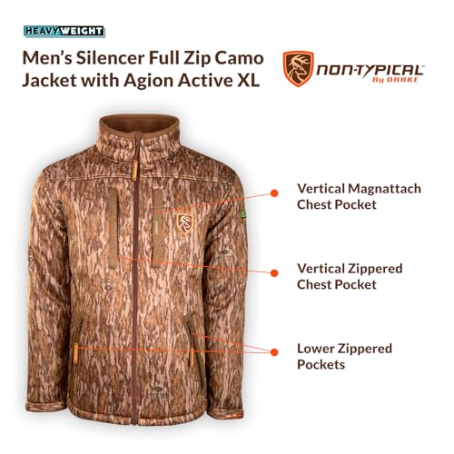 Drake Waterfowl Men's Standard Silencer Camo with Agion Full Zip Hunting Jacket4
