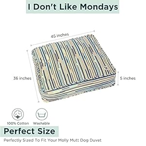 Molly-Mutt-Huge-Dog-Bed-Cover-I-DonT-Like-Mondays-Print-Measures-36-X45X5-100-Cotton-Durable-Breathable-Sustainable-Machine-Washable-Dog-Bed-Cover - Cucciolini Doodles   Molly-Mutt-Huge-Dog-Bed-Cover-I-DonT-Like-Mondays-Print-Measures-36-X45X5-100-Cotton-Durable-Breathable-Sustainable-Machine-Washable-Dog-Bed-Cover