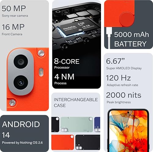 Image of CMF BY NOTHING Phone 1 5G (Orange, 8GB RAM, 128GB Storage)