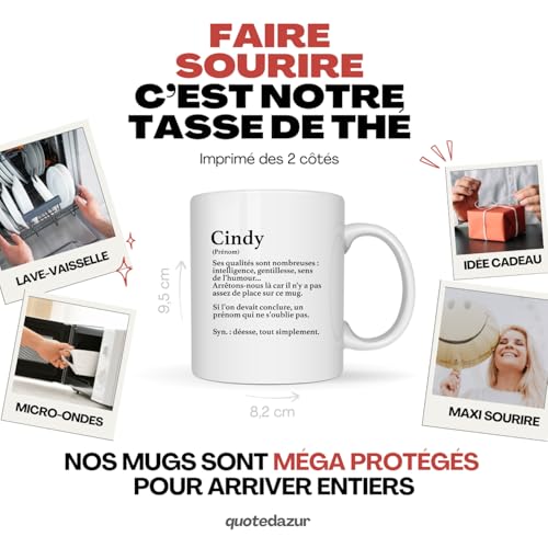 Planetee Mug Sandra | Tasse Prénom Femme Avec Lettre Fleur | Idée