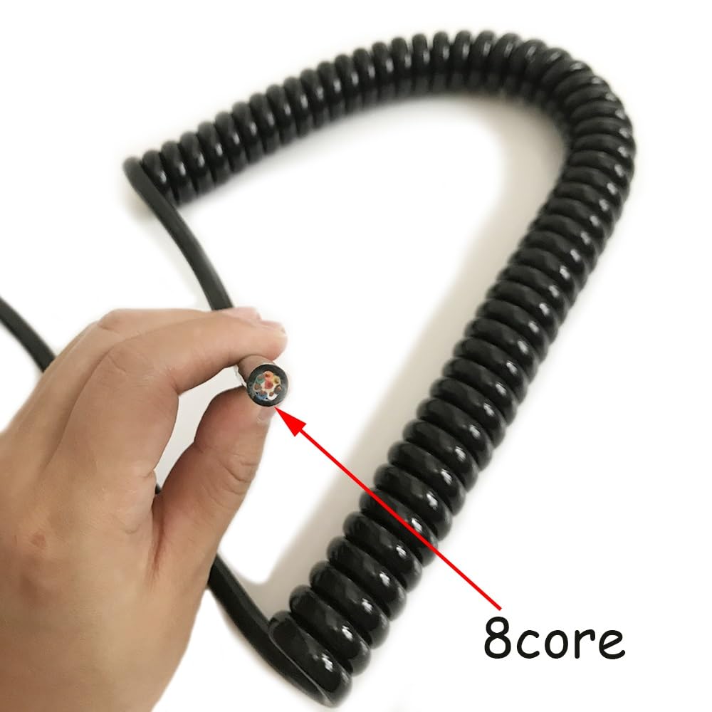Sprężynowy kabel wielożyłowy spiralny 5-9 żył 0,2 mm kwadratowy miedziany 3 metry(6 core 0.2 square)