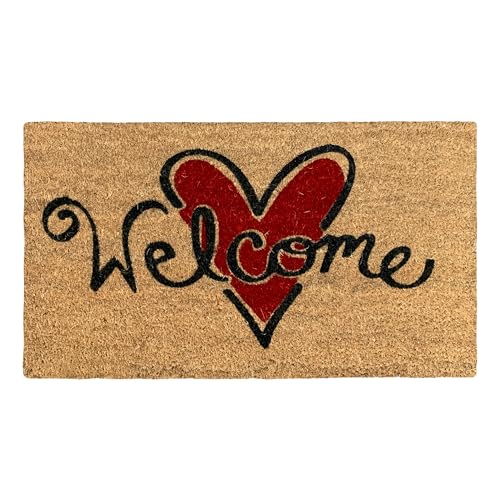 Zerbino in Fibra di Cocco Rettangolare Gulliver 40x70 cm con Fondo Antiscivolo – Tappeto Ingresso Esterno Interno, Pulizia Casa Ufficio (1, Welcome)