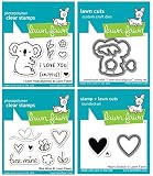 Lawn Fawn - Koala I Love You(calyptus), Bee Mine and Heart Swatch - Love Themed Mini Clear Stamps an