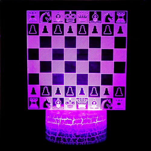Lámpara Ilusión 3D Ajedrez Luz Nocturna con Control Táctil miniatura 2