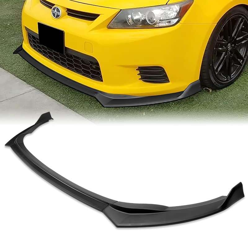 Front Bumper Body Spoiler Splitter Lip fit for Compatible with 2011-2013 Scion TC V-Style Front Bumper Body Spoiler Splitter Lip (Matt Black)