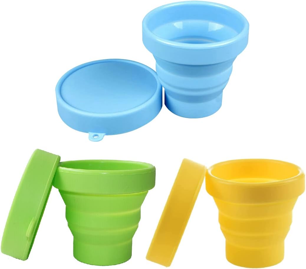 2 Pezzi Tazze Pieghevoli In Acciaio Inossidabile Tazza Da Viaggio Telescopica All'aperto 250ml Leggero Coppa In Metallo Da Campeggio Tazza Pieghevole Retrattile Con Portachiavi Per Acqua Caffè Vino - Foto 2