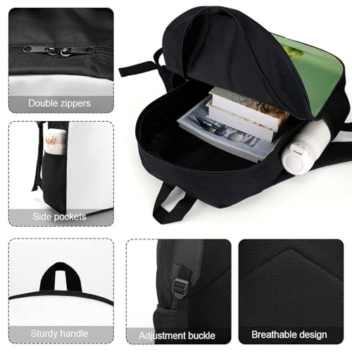 Green Broccoli Pose Bookbag - Ultra Lightweight Portable Backpack Work Travel Backpack for Men Women Fits 16 Inch Notebook4