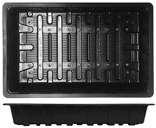 Muddy Hands Pack of 10 - Plastic Seed Growing Tray Garden Greenhouse Seedling Germination Trays (Come With Drainage Holes)