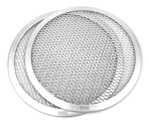 Image of Prime Bakers and Moulders Round Aluminium Pizza Screen mesh Tray for Oven- Set of 4 Pieces (10 Inch)