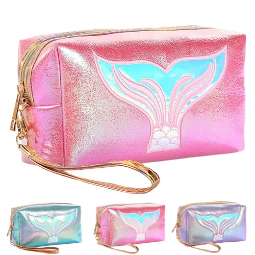 LUKIUP Bolso NiñA Dibujos Animados, Bolsa de Aseo de Viaje para CosméTicos, Sirena Bolsa de...