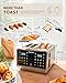 ZACHVO Toaster 4 Scheiben mit Touchscreen & Countdown – Edelstahl Langschlitztoaster mit 2 unabhängigen Temperaturzonen, 3,7 cm breiten Schlitzen, Brötchenaufsatz & Sandwichhalter, 6 Programme