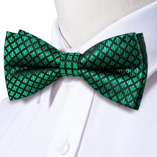 Image of Dubulle Mens Paisley Striped Bowtie Set Pre-tied Bowtie for Men and Pocket Square Set Wedding Business
