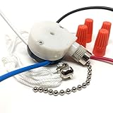 Zing Ear ZE-208S E89885 3 Speed 4 Wire Fan Switch 3 Way Rotary Speed Control Pull Chain Switch...