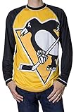 NHL Mens Long Sleeve Performance Active Wear Rash Guard Shirt (Medium, Pittsburgh Penguins, m)