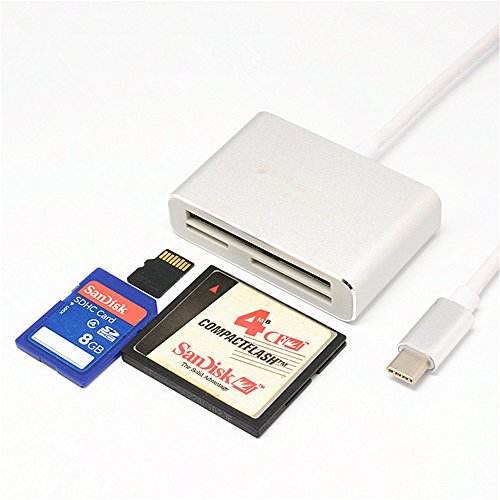 GZCRDZ USB C Card Reader, Aluminum Super Speed Multi-in-1 USB 3.0 Type-C Flash Memory Card Reader for USB C Device 5Gbps for SD/SDHC/SDXC/Micro SD/Micro SDHC/Micro SDXC/T-Flash/CF (Silver) GZCRDZ USB C Card Reader, Aluminum Super Speed Multi-in-1 USB 3.0 Type-C Flash Memory Card Reader for USB C Device 5Gbps for SD/SDHC/SDXC/Micro SD/Micro SDHC/Micro SDXC/T-Flash/CF (Silver)