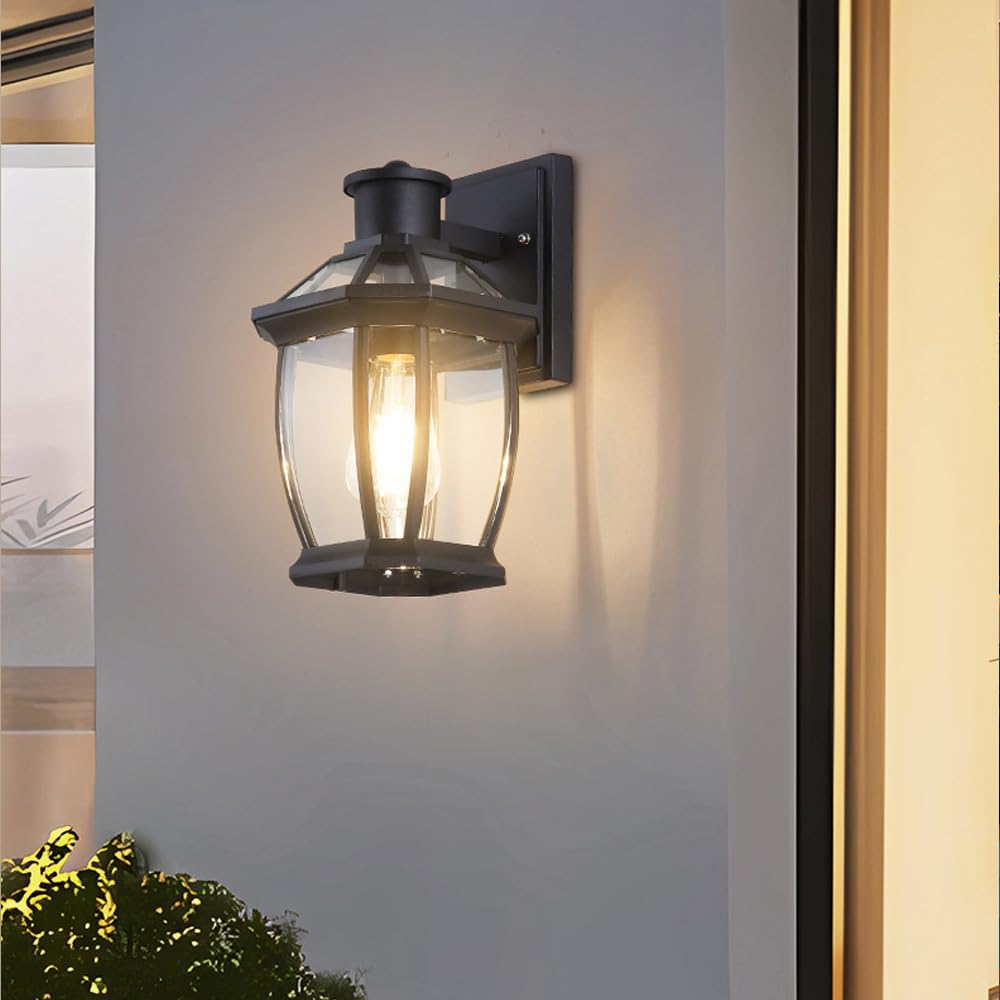 Wall nces zewnętrzna wodoodporna lampa ścienna vintage szklana latarnia ścienna odlewana ciśnieniowo aluminiowa lampa naścienna E27 podstawa oświetlenie zewnętrzne do willi drzwi wejściowych