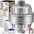 AquaHomeGroup 20 Stage Shower Head Filter with Vitamin C E A for Hard Water - High Output Filter to Remove Chlorine and Fluoride - 2 Replacement Cartridges - Consistent Flow Showerhead Filter