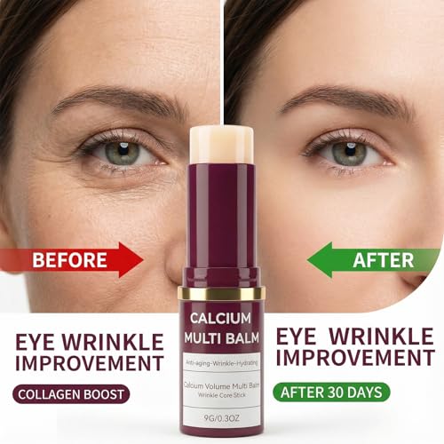 JIAZAWA All-in-One Moisturizing Balm Stick with Calcium & Collagen – Anti-Aging Skin Repair for Face, Eyes, Lips, Neck – Hydrating Portable Skincare, 2-Pack