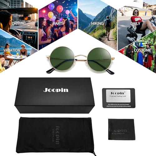 Image of Joopin Small Round Sunglasses Hippie Circle Sun Glasses UV400 Protection