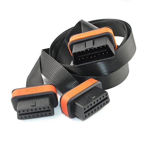 Ollgen 3.3Ft/1M Obd2 Cable Splitter,Obd-Ii 1 Male Splitter To 2 Female Extension Cable,Ultra Flat Low Profile Car Diagnostic Extender Cord Adapter,16 Pin Obd2 Connector #TOP7