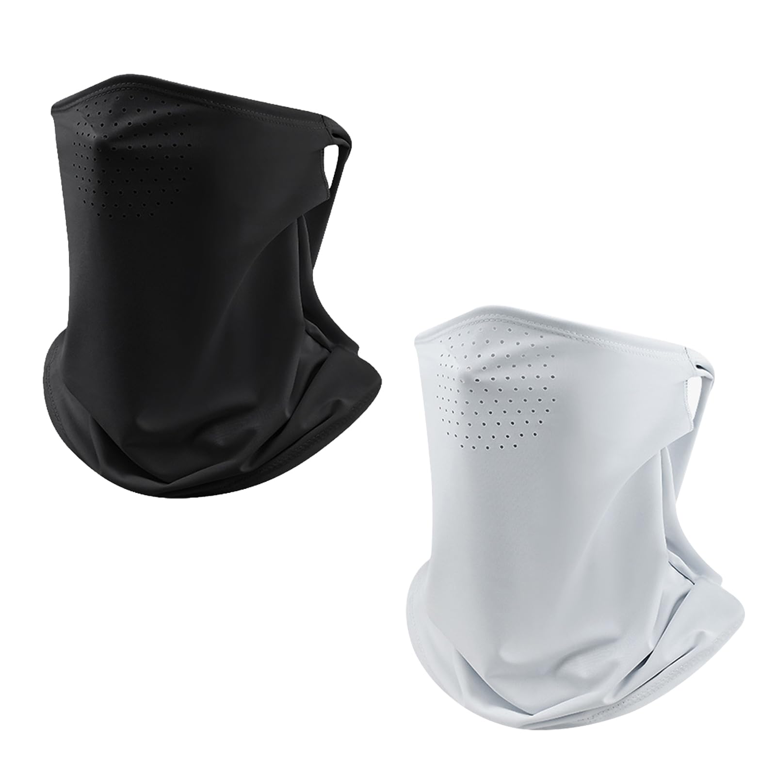 Masque de Protection Solaire,2Pcs Masque Facial Cache Cou Cagoule Été en Soie Respirante Anti-UV Foulard Élastique écharpe de Moto Balaclava Protège Multifonction Tube Tissu Hommes et Femmes