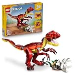 LEGO Creator 3in1 Fierce Dinosaur Toy - Build Velociraptor, Stegosaurus or Pterosaur Dino Figures w/Skeleton & Sharp Teeth Elements - Cool Birthday Gift Idea for 8+ Year Old Boys & Girls - 31379