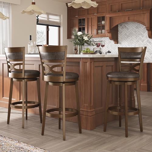 ALPHA HOME Swivel Bar Stools with Backs, 30 Inch Bar