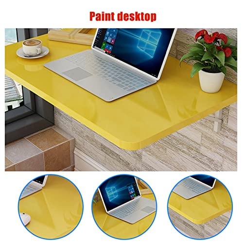 Établi mural pliable jaune LUNEZY 50cm pour optimiser l'espace - 5