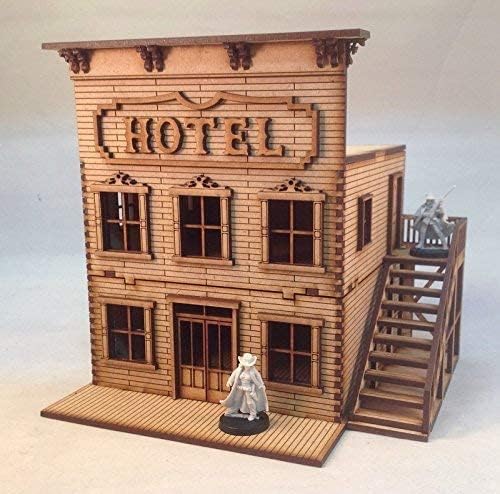Hotel Brothel Western Building MDF Kit 28mm Terrain Scenery Old West