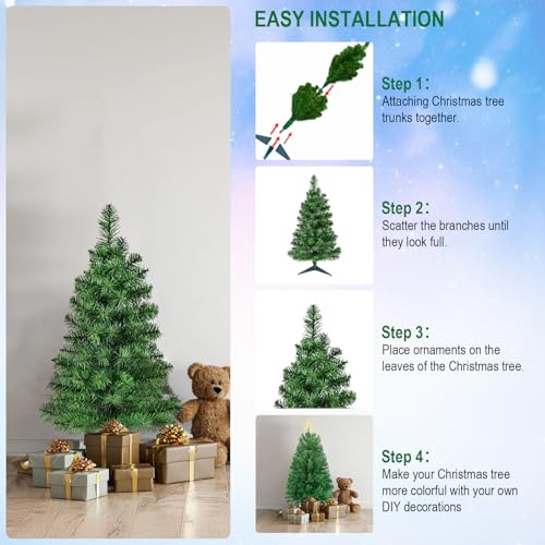 Oulonger 3FT-GREEN TREE Premium Artificial Small Mini Christmas Tree thumb #4