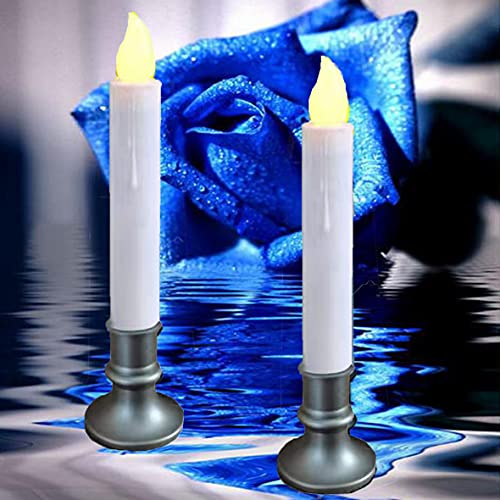 Lincountry Battery Operated Window Candles Dusk To Dawn,Window Candles Battery Operated With Timer,Battery Taper Candles Flickering Flameless With Vintage Holder,Christmas Window Candles Home Decor thumb #3